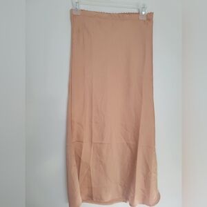 Anthropologie August Sky Satin Effect Midi Skirt Sz S
